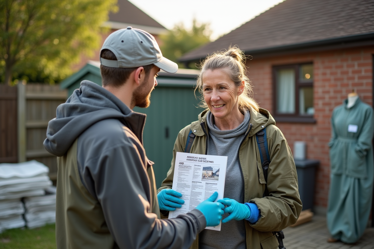 Femme propriétaire discutant avec un spécialiste en rénovation