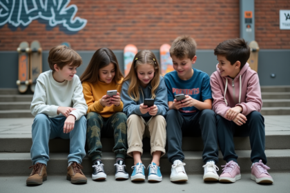 Groupe de jeunes en streetwear dans la ville